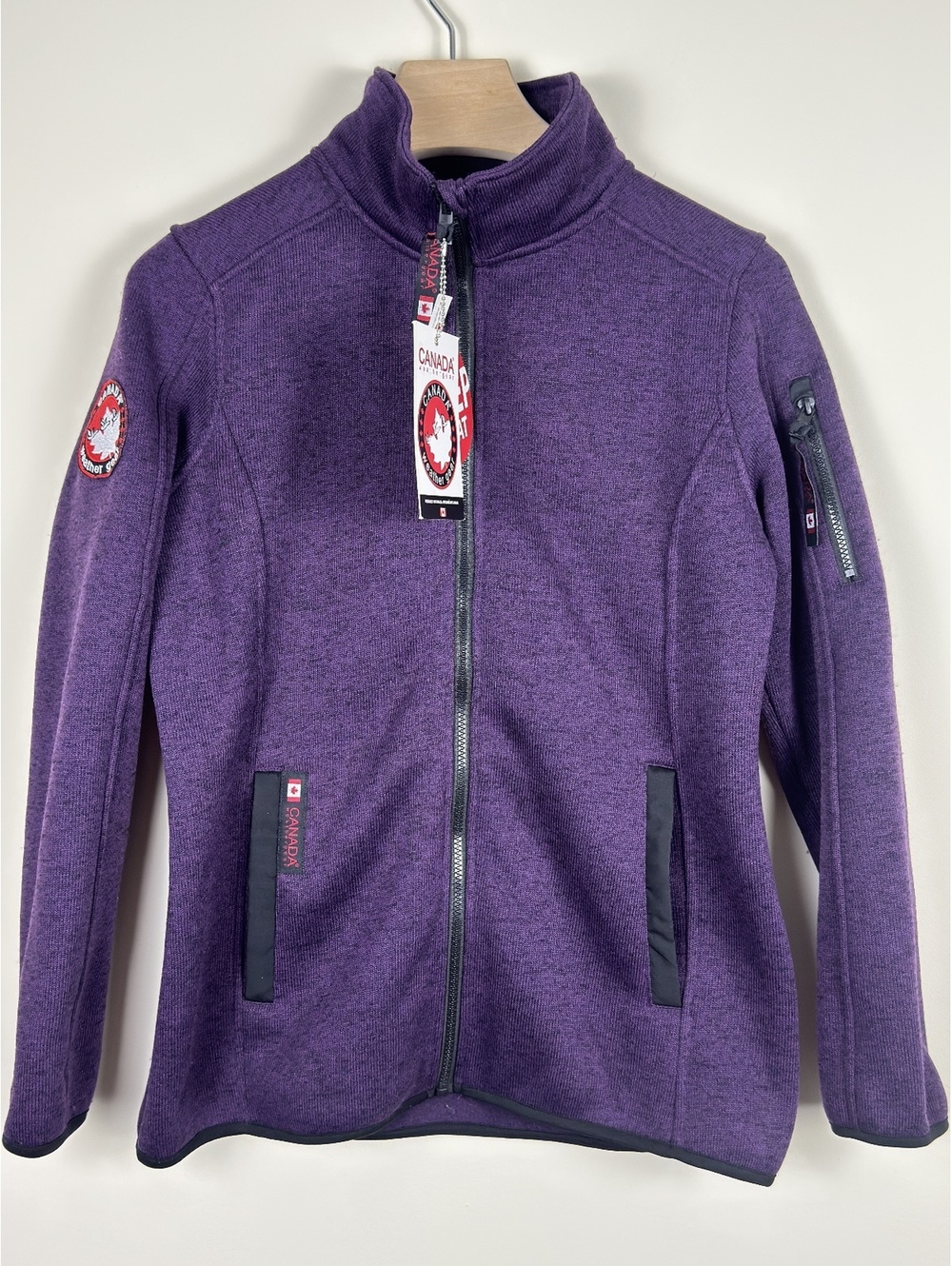 Canada Weather Gear Climb Jacket Women M Purple Sweater Fleece NWT Outdo